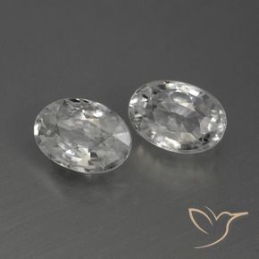 2.53 ctw White Zircon Stones, Natural Zircon in Oval Facet Shape for Sale