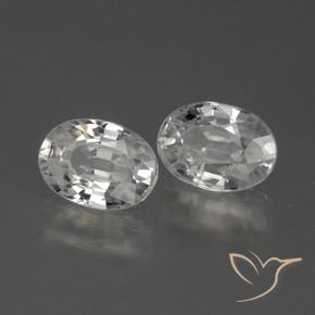 2.68 ctw White Zircon Stones, Natural Zircon in Oval Facet Shape for Sale