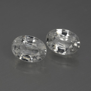 2.28 ctw White Zircon Stones, Natural Zircon in Oval Facet Shape for Sale