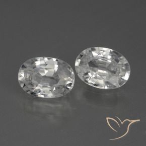 2.30 ctw White Zircon Stones, Natural Zircon in Oval Facet Shape for Sale