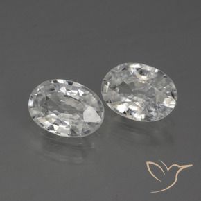 2.29 ctw White Zircon Stones, Natural Zircon in Oval Facet Shape for Sale