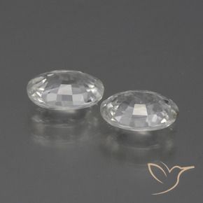 Zircon Gemstones in 7 x 5 mm (calibrated) Size for Sale, Zircon Stones in White Color