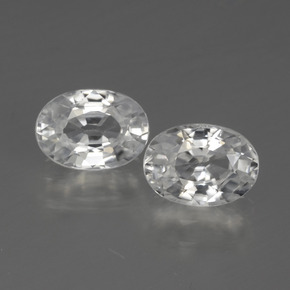White Zircon Gem - 1.3ct Oval Facet (ID: 440773)