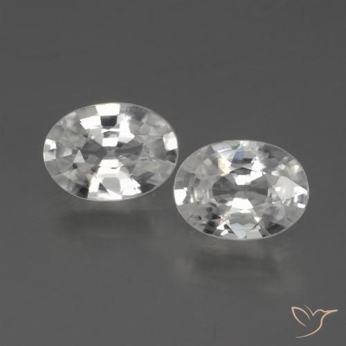 2.18ctw Natural White Zircon, Oval, VVS-VS