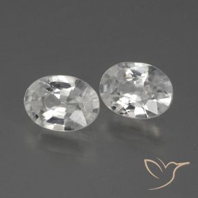 2.18 ctw White Zircon Stones, Natural Zircon in Oval Facet Shape for Sale