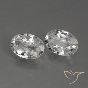 2.39 ctw White Zircon Stones, Natural Zircon in Oval Facet Shape for Sale