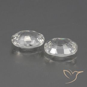 Zircon Gemstones in 7 x 5 mm (calibrated) Size for Sale, Zircon Stones in White Color