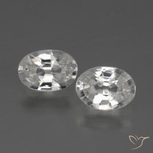 2.15 ct White Zircon, 7.1 x 4.9 mm Oval Cut From Cambodia, Photo A