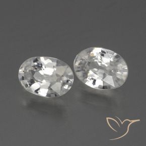 2.15 ctw White Zircon Stones, Natural Zircon in Oval Facet Shape for Sale