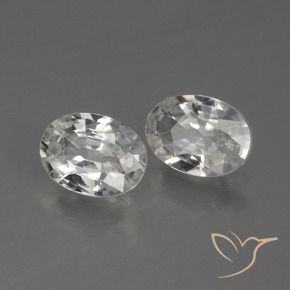 1.96 ctw White Zircon Stones, Natural Zircon in Oval Facet Shape for Sale