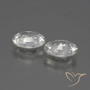 Zircon Gemstones in 7 x 5 mm (calibrated) Size for Sale, Zircon Stones in White Color