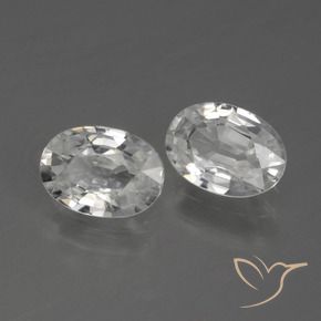 2.28 ctw White Zircon Stones, Natural Zircon in Oval Facet Shape for Sale