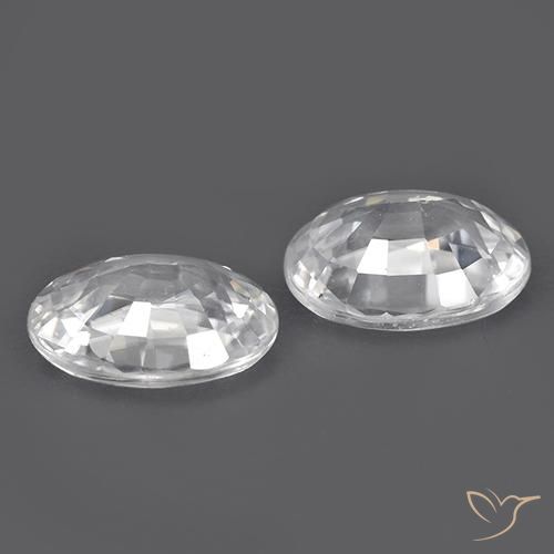 Zircon Gemstones in 7 x 5 mm (calibrated) Size for Sale, Zircon Stones in White Color