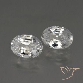 2.48 ctw White Zircon Stones, Natural Zircon in Oval Facet Shape for Sale