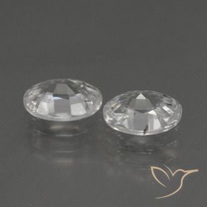 Zircon Gemstones in 7 x 5 mm (calibrated) Size for Sale, Zircon Stones in White Color