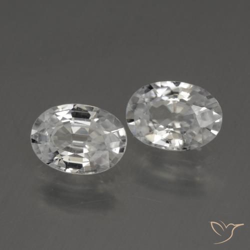 2.46 ctw White Zircon Stones, Natural Zircon in Oval Facet Shape for Sale