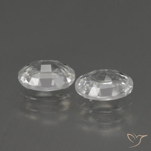 Zircon Gemstones in 7 x 5 mm (calibrated) Size for Sale, Zircon Stones in White Color