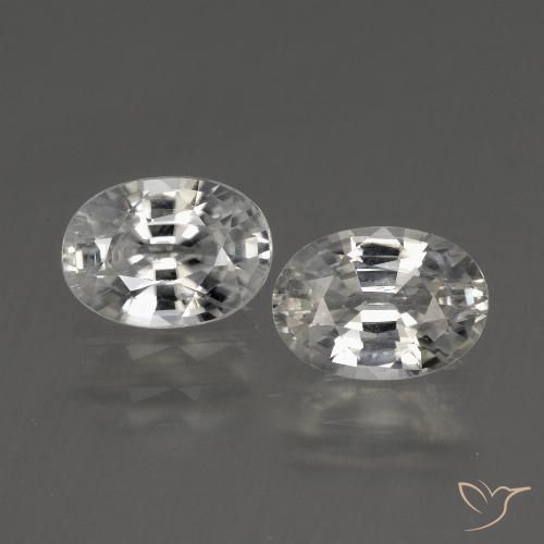 2.5 ct White Zircon, 7.1 x 5.1 mm Oval Cut From Cambodia, Photo A