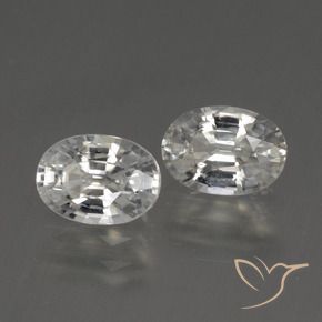 2.50 ctw White Zircon Stones, Natural Zircon in Oval Facet Shape for Sale