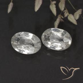2.09 ctw White Zircon Stones, Natural Zircon in Oval Facet Shape for Sale