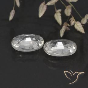 Zircon Gemstones in 7 x 5 mm (calibrated) Size for Sale, Zircon Stones in White Color