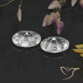 Zircon Gemstones in 7 x 5 mm (calibrated) Size for Sale, Zircon Stones in White Color