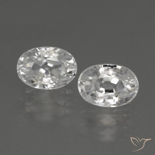3.02 ct White Zircon, 7.1 x 5 mm Oval Cut From Cambodia, Photo A