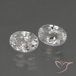 3.02 ctw White Zircon Stones, Natural Zircon in Oval Facet Shape for Sale