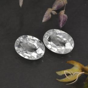 2.28 ctw White Zircon Stones, Natural Zircon in Oval Facet Shape for Sale