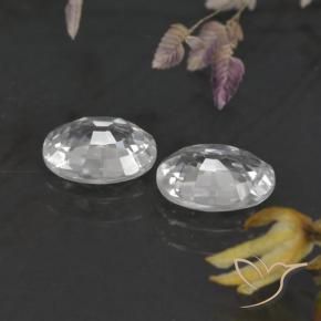 Zircon Gemstones in 7 x 5 mm (calibrated) Size for Sale, Zircon Stones in White Color