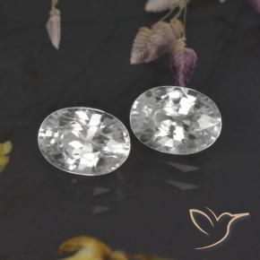 2.63 ctw White Zircon Stones, Natural Zircon in Oval Facet Shape for Sale