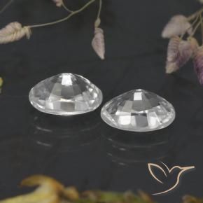 Zircon Gemstones in 7 x 5 mm (calibrated) Size for Sale, Zircon Stones in White Color
