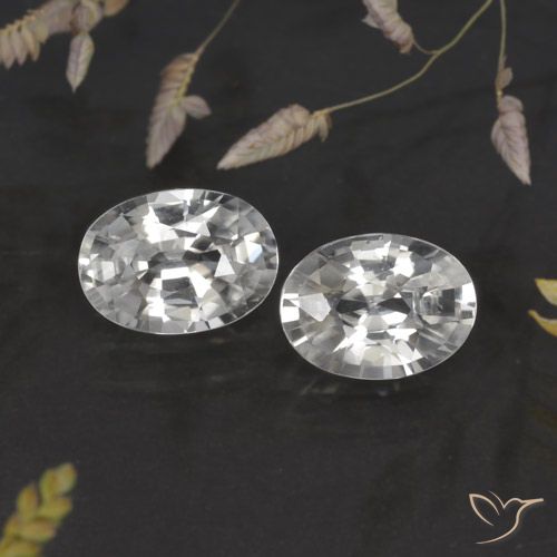 2.33 ct White Zircon, 7.1 x 5.1 mm Oval Cut From Cambodia, Photo A