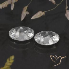 Zircon Gemstones in 7 x 5 mm (calibrated) Size for Sale, Zircon Stones in White Color
