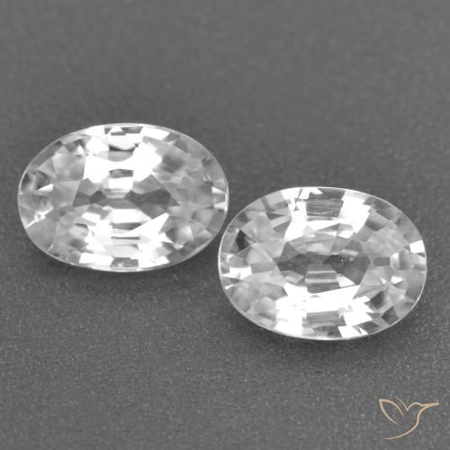 2.19 ct White Zircon, 6.9 x 5 mm Oval Cut From Cambodia, Photo A