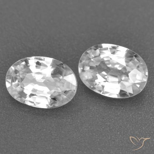2.19 ctw White Zircon Stones, Natural Zircon in Oval Facet Shape for Sale