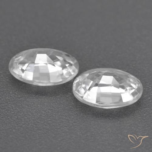 Zircon Gemstones in 7 x 5 mm (calibrated) Size for Sale, Zircon Stones in White Color