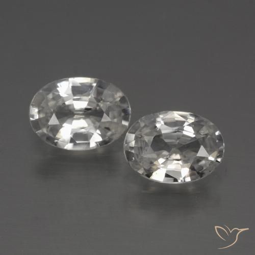 2.27 ct White Zircon, 7.3 x 5.2 mm Oval Cut From Cambodia, Photo A