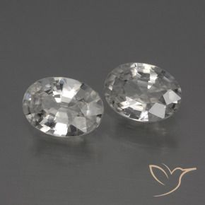 2.27 ctw White Zircon Stones, Natural Zircon in Oval Facet Shape for Sale