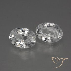 2.49 ctw White Zircon Stones, Natural Zircon in Oval Facet Shape for Sale