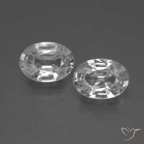 2.06 ct White Zircon, 6.9 x 5.1 mm Oval Cut From Cambodia, Photo A