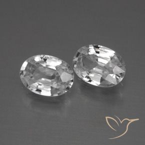 2.06 ctw White Zircon Stones, Natural Zircon in Oval Facet Shape for Sale