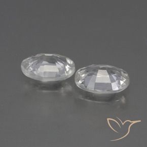 Zircon Gemstones in 7 x 5 mm (calibrated) Size for Sale, Zircon Stones in White Color
