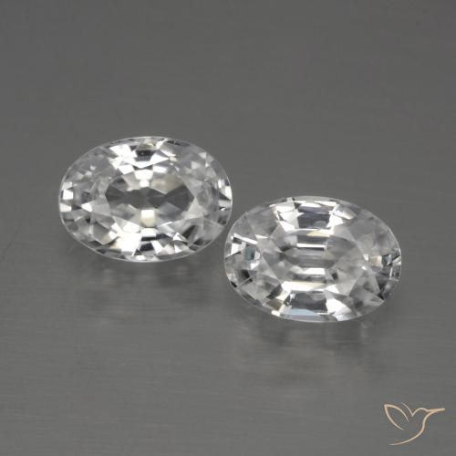 2.42ctw Natural White Zircon, Oval, VVS