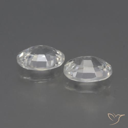 Zircon Gemstones in 7 x 5 mm (calibrated) Size for Sale, Zircon Stones in White Color