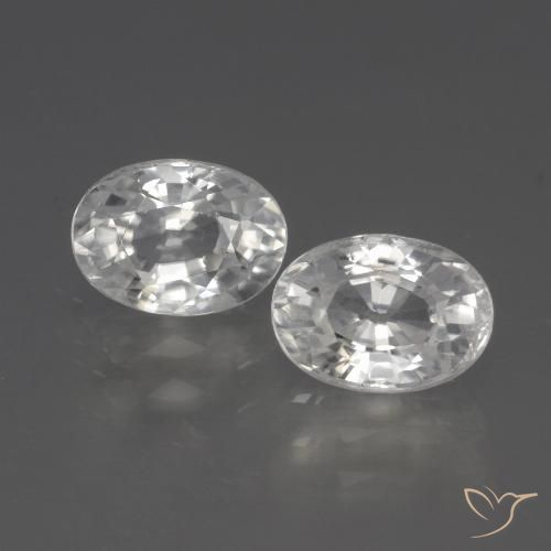 2.87 ct White Zircon, 7.2 x 5.2 mm Oval Cut From Cambodia, Photo A