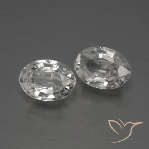 2.12 ctw White Zircon Stones, Natural Zircon in Oval Facet Shape for Sale
