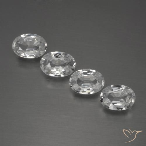 3.99ctw Natural Clear White Zircon, Oval, VVS-VS