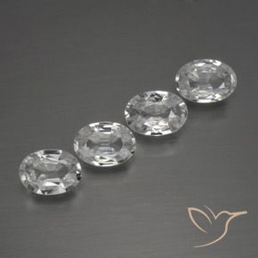 3.99 ctw White Zircon Stones, Natural Zircon in Oval Facet Shape for Sale