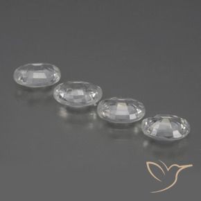 Zircon Gemstones in 7 x 5 mm (calibrated) Size for Sale, Zircon Stones in Clear White Color
